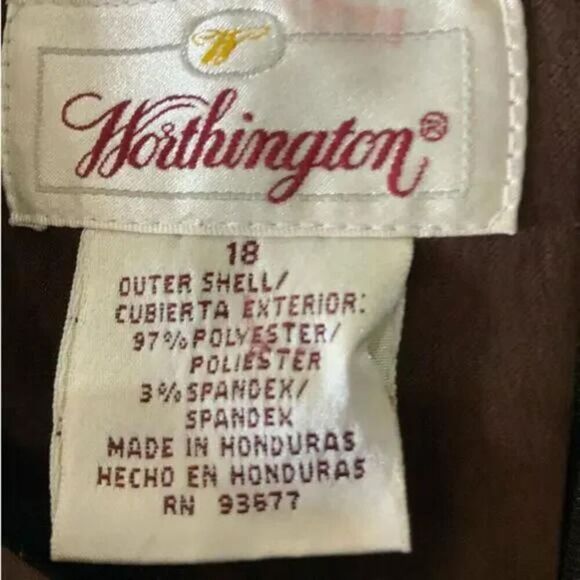 Vintage Worthington Dress Womens Size 18 A-Line Back Zip Short Sleeves Burgundy - Picture 6 of 6